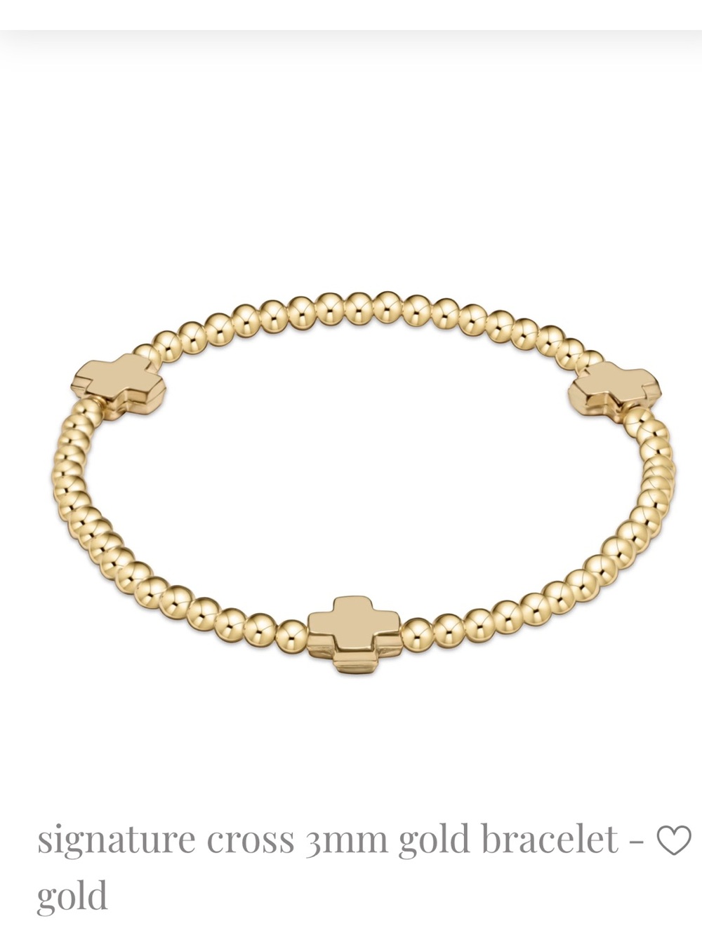 Enewton signature cross 3mm gold bracelet - gold
